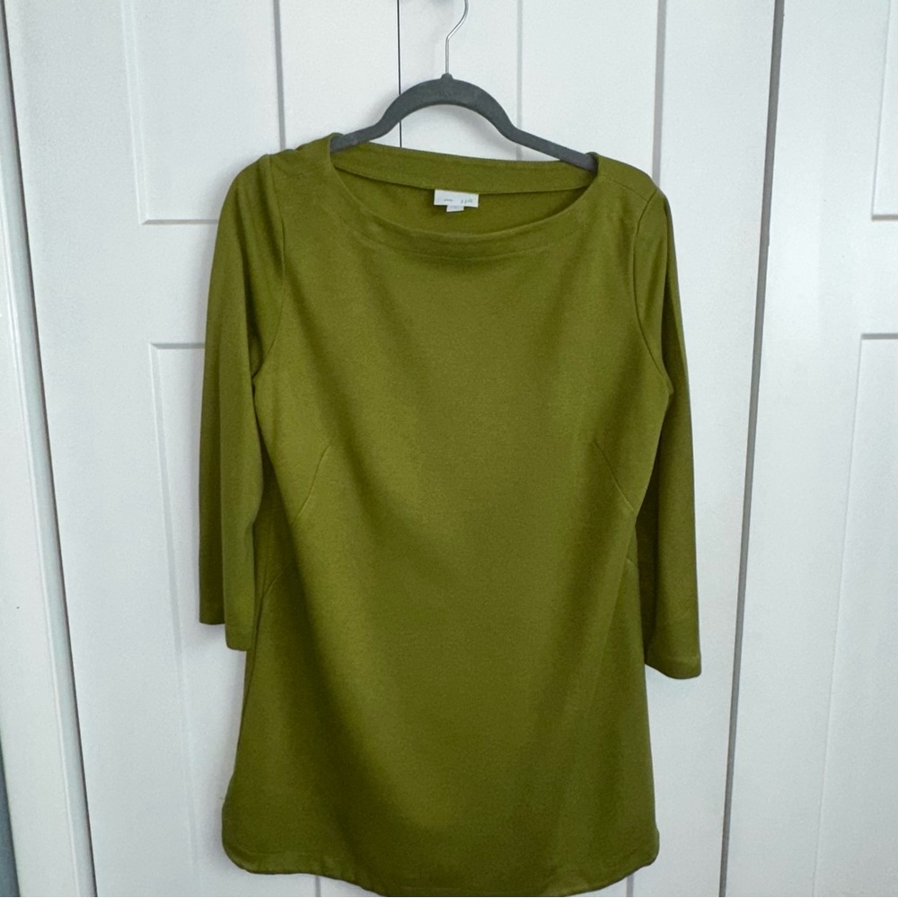 J. Jill Chartreuse 3/4 Sleeve Tunic - Size M